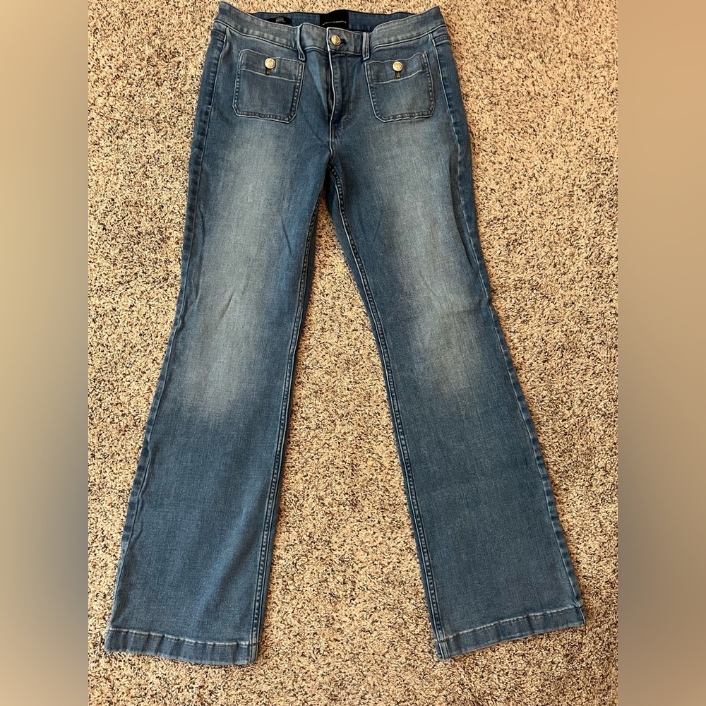White House Black Market Flare Jeans in Blue